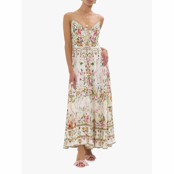 Camilla Dresses & Skirts - NWT Camilla Long Dress Tie Front - Rose Garden Runaways - Silk
